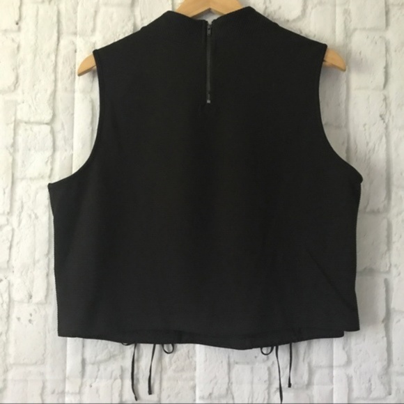 City Chic Black Lace Up Crop Top NWOT - Picture 3 of 7